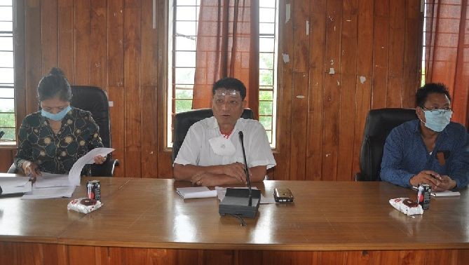 DC Peren, Sentiwapang Aier addressing the DPDB meeting at DC's Conference Hall, District Hq Peren on September 7. (DIPR DC Peren, Sentiwapang Aier addressing the DPDB meeting at DC's Conference Hall, District Hq Peren on September 7. (DIPR Photo) Photo)